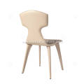 Italian minimalist rice white leather Ele side chairs